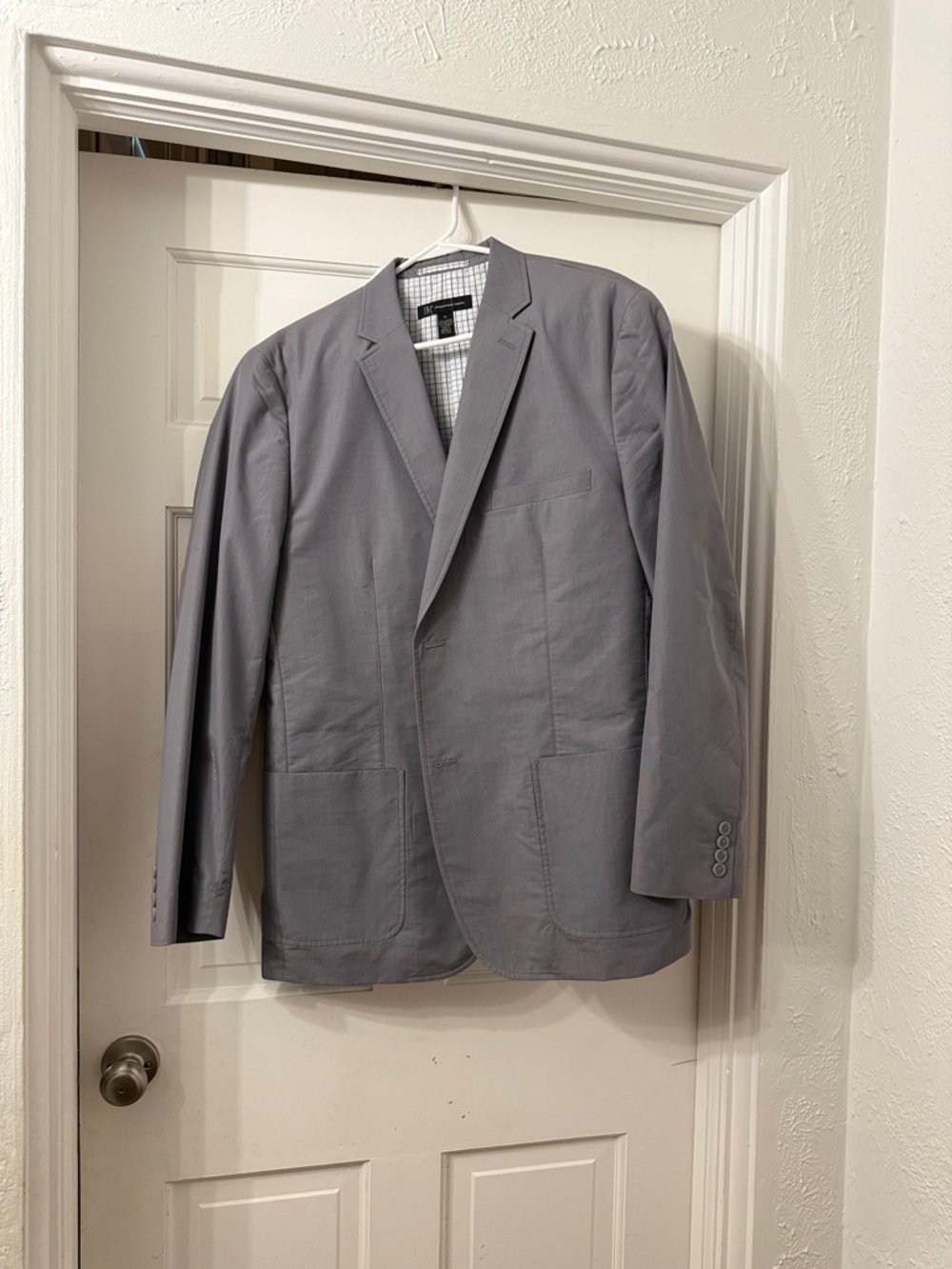 INC International Concepts Light Gray Single-Breasted Blazer